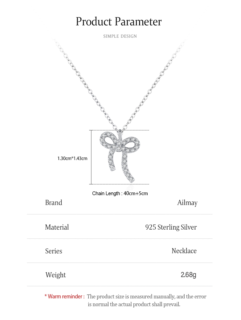 Twisted Bowknot Pendant Necklace 925 Sterling Silver