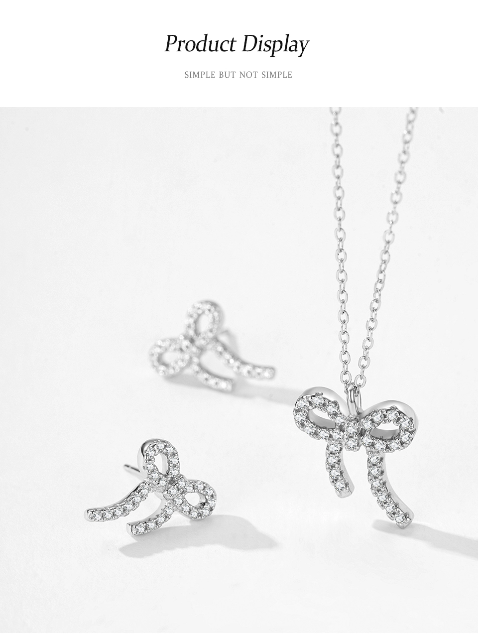 Twisted Bowknot Pendant Necklace 925 Sterling Silver