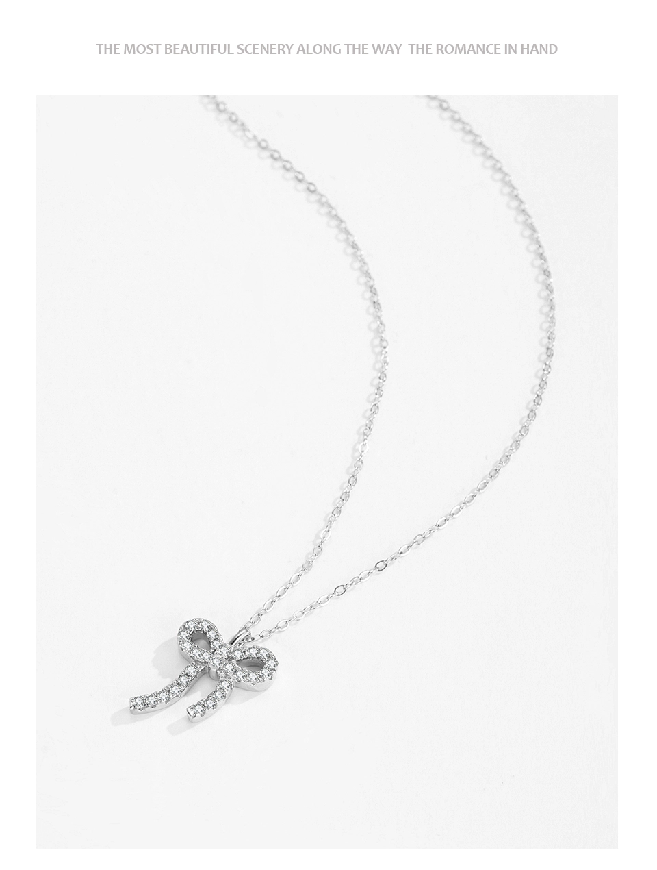 Twisted Bowknot Pendant Necklace 925 Sterling Silver