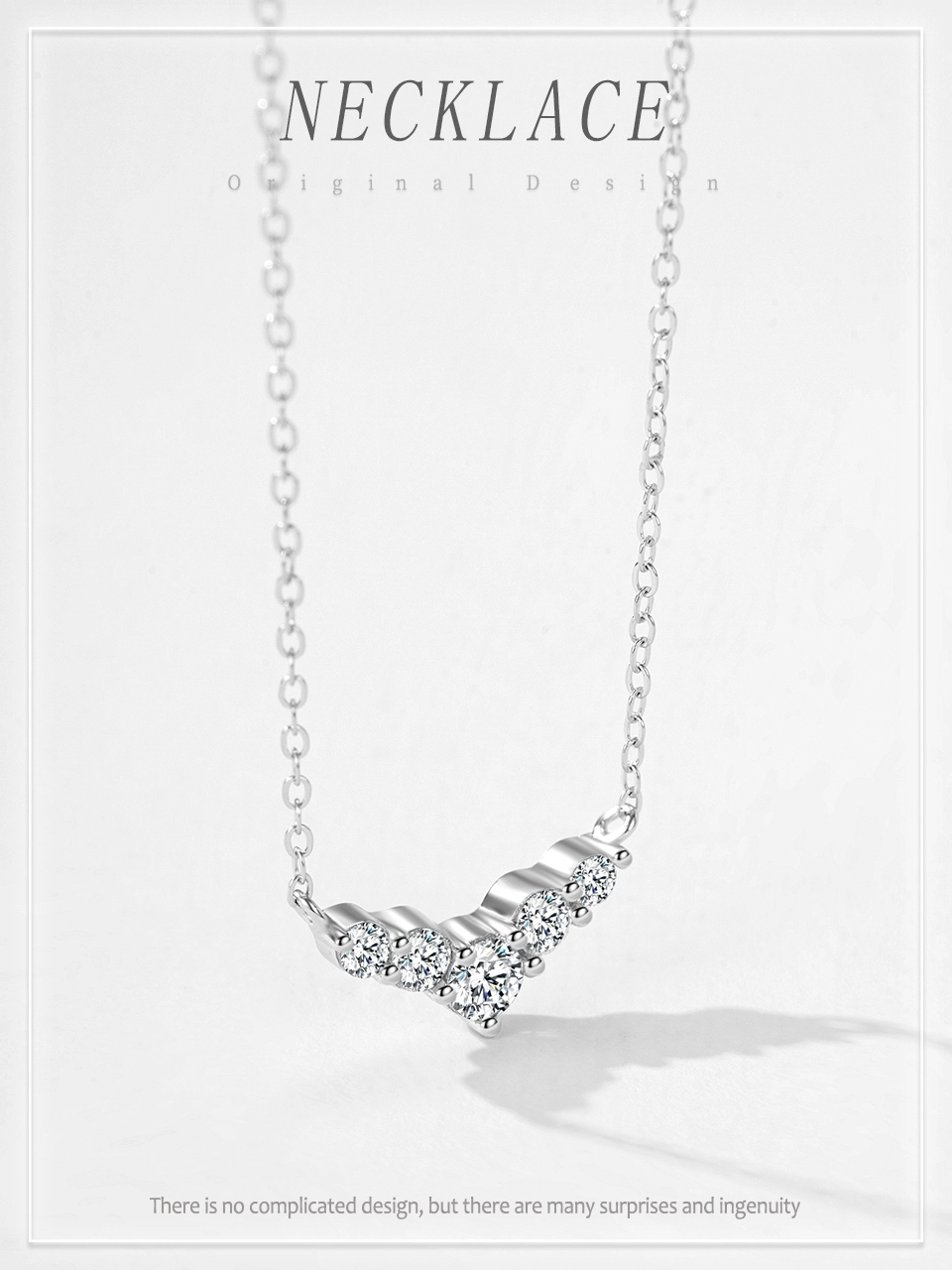 Temperament Dolphin Tail Pendant Necklace 925 Sterling Silver