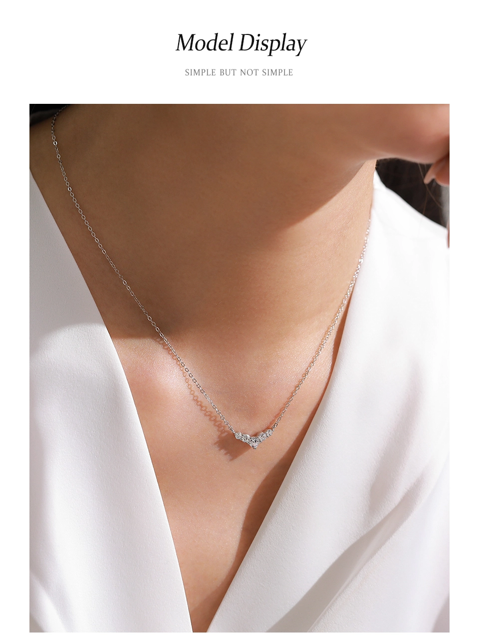Temperament Dolphin Tail Pendant Necklace 925 Sterling Silver