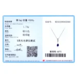 Temperament Blue Pear Zircon Pendant Necklace 925 Sterling Silver