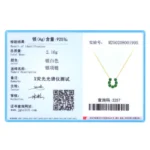 Green Zircon U Shaped Pendant Necklace Luxury Gold Plated