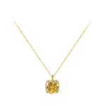 Luxurious Gold Zircon Pendant Necklace Gold Plated