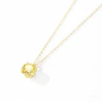 Luxurious Gold Zircon Pendant Necklace Gold Plated