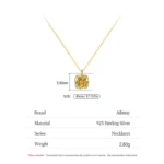Luxurious Gold Zircon Pendant Necklace Gold Plated