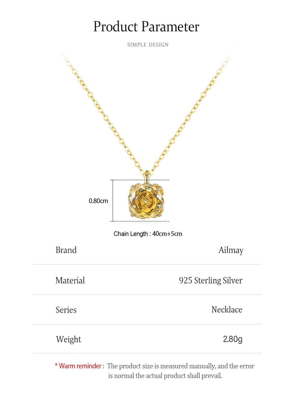 Luxurious Gold Zircon Pendant Necklace Gold Plated