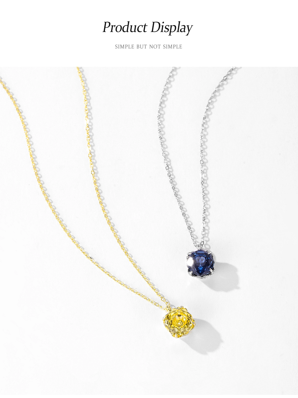 Luxurious Gold Zircon Pendant Necklace Gold Plated