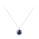 Royal Blue Zircon Pendant Necklace Elegant 925 Sterling Silver