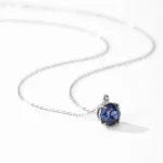 Royal Blue Zircon Pendant Necklace Elegant 925 Sterling Silver