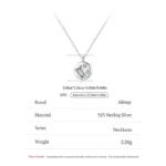 Round Geometric Zircon Design Necklace Fashion 925 Sterling Silver