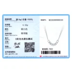 Chain Shape Pendant Necklace 925 Sterling Silver Charm Clear Zircon Necklace