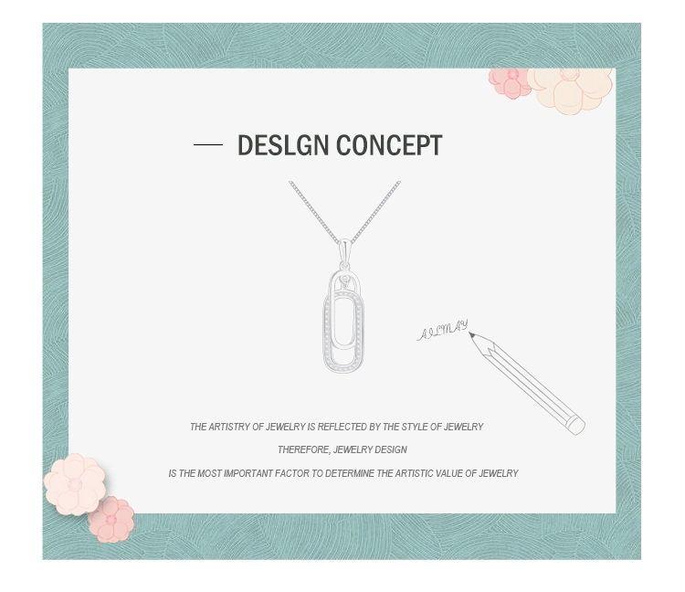 Rectangle Sparkling CZ Zircon Pendant Necklace 925 Sterling Silver