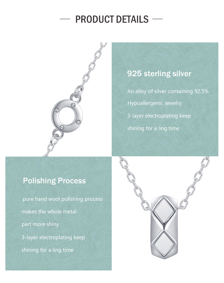 Fashion Round Pendant Necklace Top Quality 925 Sterling Silver