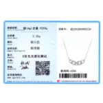 Charm Chain Shape Clear Zircon Pendant Necklace Sterling Silver