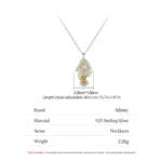 Lovely Clownfish Pendant Necklace Fish Shape Zircon 925 Sterling Silver