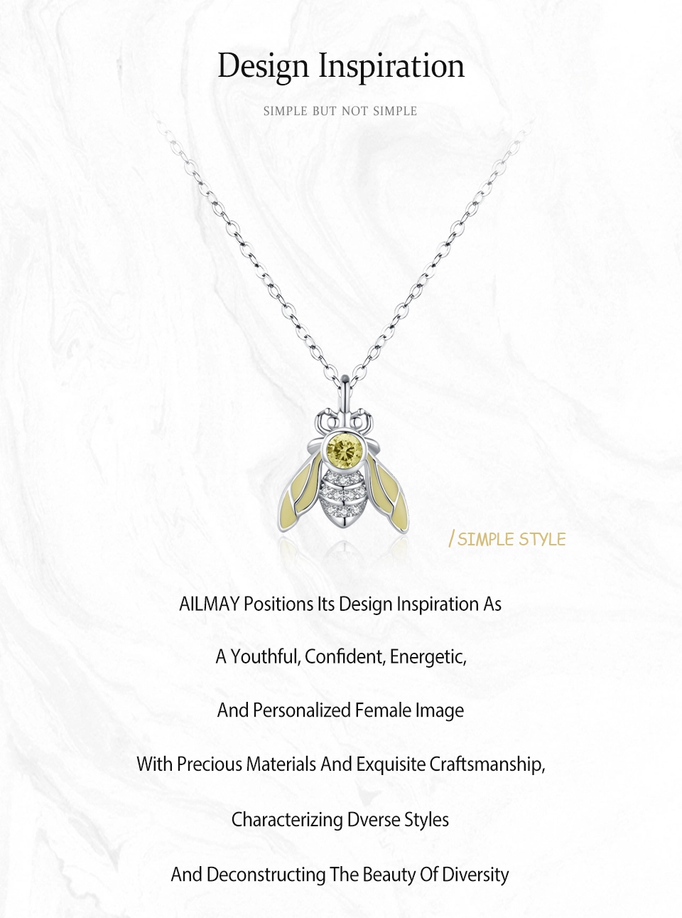 Lovely Clownfish Pendant Necklace Fish Shape Zircon 925 Sterling Silver