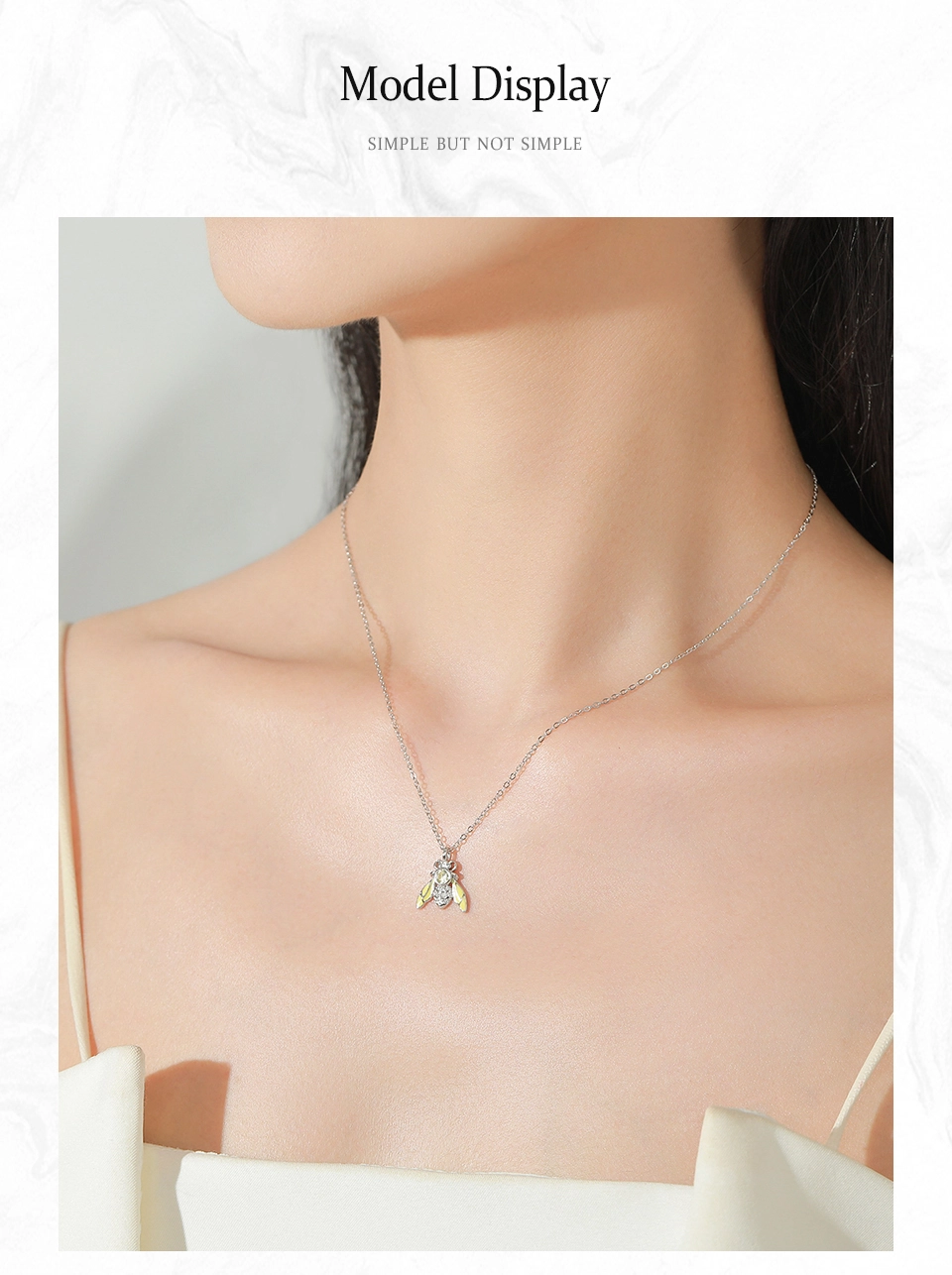 Lovely Clownfish Pendant Necklace Fish Shape Zircon 925 Sterling Silver