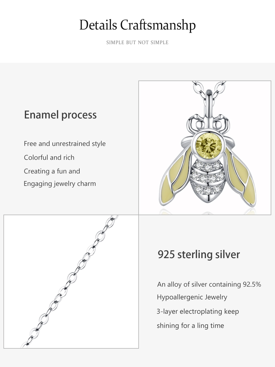 Lovely Clownfish Pendant Necklace Fish Shape Zircon 925 Sterling Silver