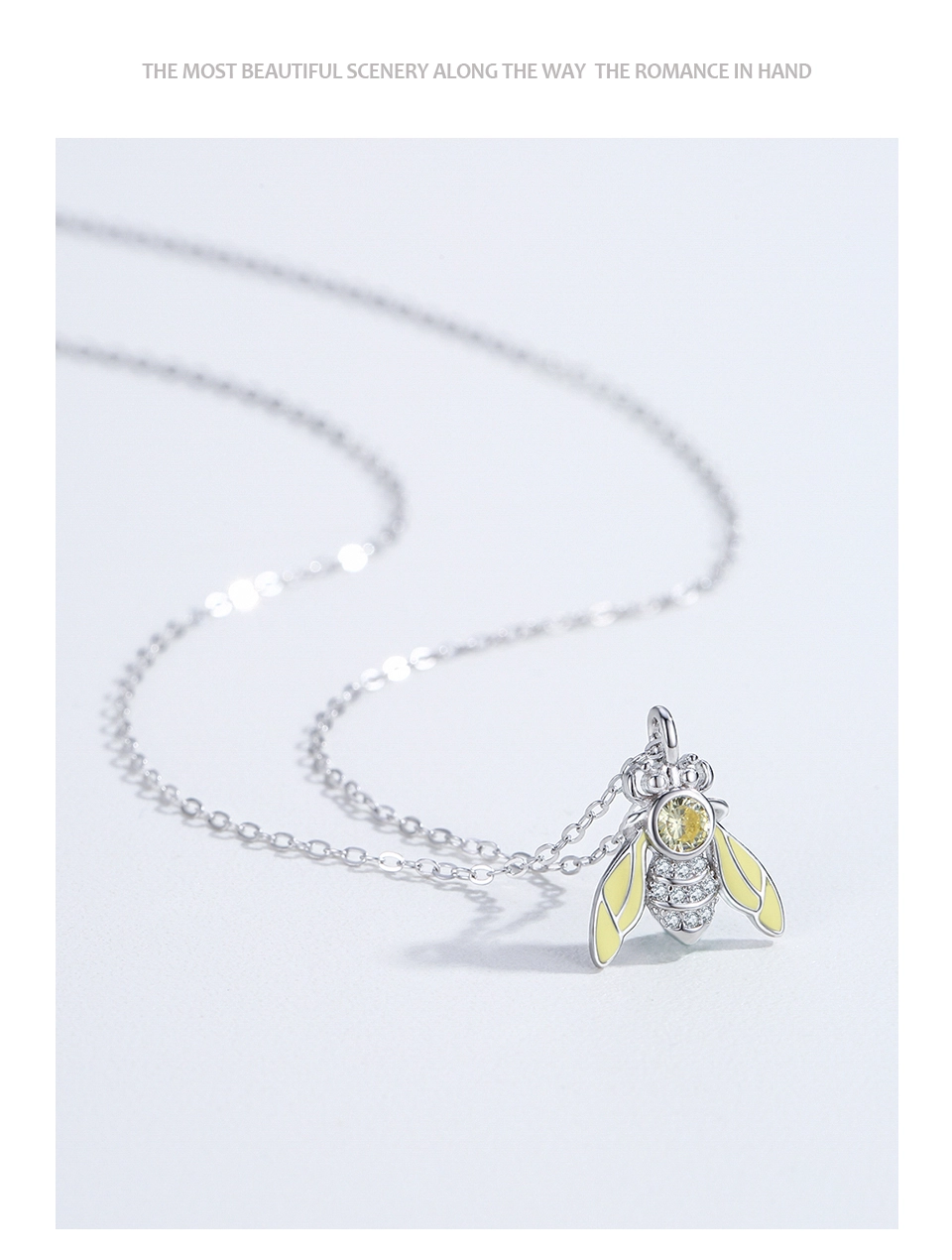 Lovely Clownfish Pendant Necklace Fish Shape Zircon 925 Sterling Silver