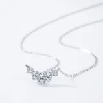 Classic Sparkling Geometric Design Zircon Necklace 925 Sterling Silver