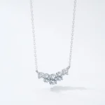 Classic Sparkling Geometric Design Zircon Necklace 925 Sterling Silver