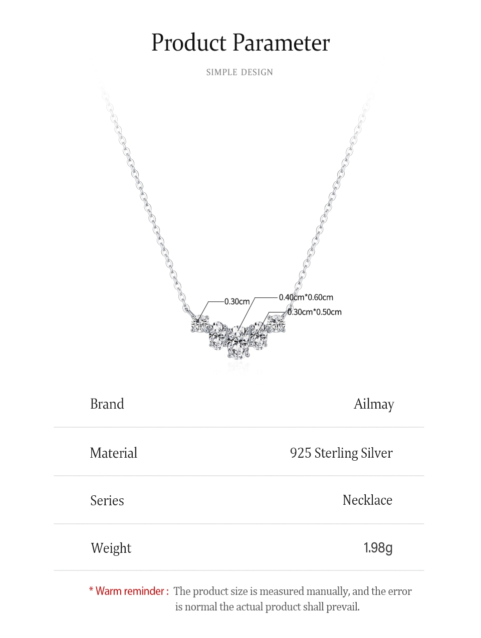 Classic Sparkling Geometric Design Zircon Necklace 925 Sterling Silver