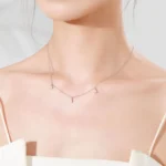 Zircon Water Drop Pendant Necklace Real 925 Sterling Silver