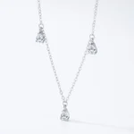 Zircon Water Drop Pendant Necklace Real 925 Sterling Silver