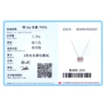 Romantic Pink Rectangle Cut Zircon Pendant Necklace 925 Sterling Silver