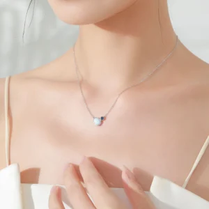 Oval Moonstone Pendant Necklace 925 Sterling Silver