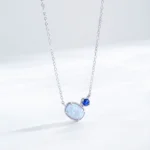 Oval Moonstone Pendant Necklace 925 Sterling Silver