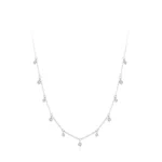 Vintage Mini Round Zircon Choker Necklace Sterling Silver