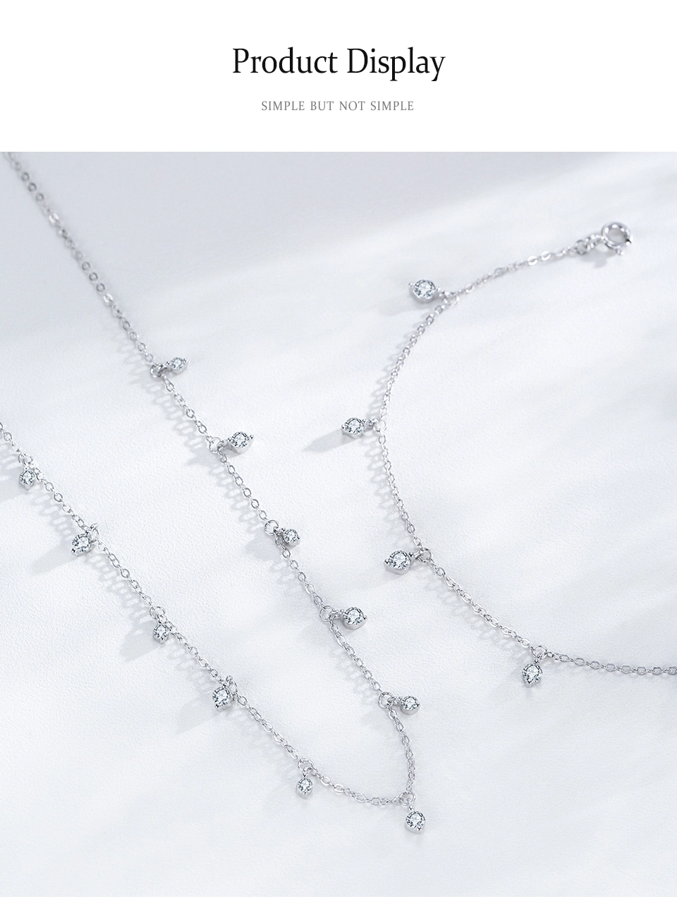 Vintage Mini Round Zircon Choker Necklace Sterling Silver