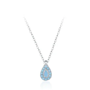 Waterdrop Turquoise Pendant Necklace 925 Sterling Silver