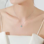 Waterdrop Turquoise Pendant Necklace 925 Sterling Silver