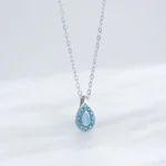 Waterdrop Turquoise Pendant Necklace 925 Sterling Silver