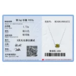 Olive Green Oval Zircon Necklace 925 Sterling Silver