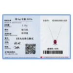 Oval Red Zircon Pendant Necklace 925 Sterling Silver