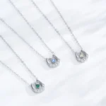 Horseshoes Pendant Dynamic Yellow Zircon Necklace U-shaped Sterling Silver