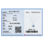 Sea Blue Zircon Pendant Necklace 925 Sterling Silver