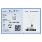 Square Green Zircon Pendant Necklace 925 Sterling Silver