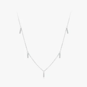 Elegant Sparkling Zircon Link Chain Necklaces 925 Sterling Silver