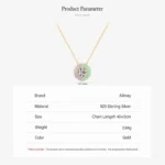 Fashion Round Enamel Pendant Necklace Gold Plating