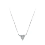 Geometric Triangle Design Pendant Necklace Sterling Silver