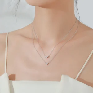 Geometric Triangle Design Pendant Necklace Sterling Silver
