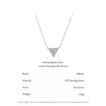 Geometric Triangle Design Pendant Necklace Sterling Silver