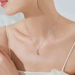 Water Drop Moonstone Pendant Necklaces Sterling Silver