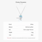 Blue CZ Jellyfish Enamel Pendant Necklace Sterling Silver
