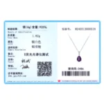 Purple Zircon Waterdrop Pendant Necklaces Sterling Silver